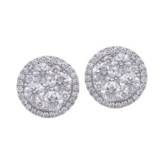 Vintage 1.89 CTW Diamond Halo Earrings