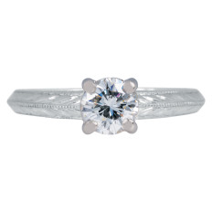 Vintage Platinum 0.74 CTW Diamond Engagement Ring