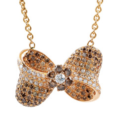 Vintage 1.00 CWT Diamond Bow Necklace