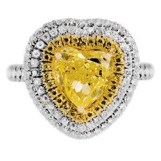 Vintage 2.47 CTW Yellow Heart Diamond Engagement Ring