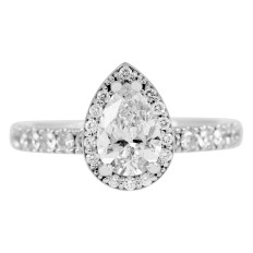 Vintage 1.40 CTW Lab-Grown Pear Cut Diamond Engagement Ring