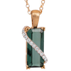 New Denny Wong 1.98 CTW Diamond & Tourmaline Pendant