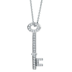 Vintage Tiffany & Co. 0.20 CTW Diamond Key Pendant 