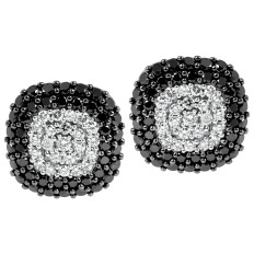 Vintage Effy 1.62 CTW Black & White Diamond Earrings