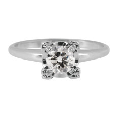 Vintage 0.65 CTW Diamond Solitaire Engagement Ring 