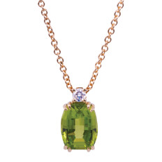 New 2.40 CTW Diamond & Peridot Necklace 