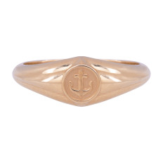 New 14K Gold Anchor Signet Ring