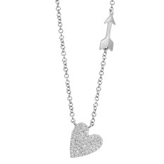 New Venetti 0.14 CTW Diamond Heart & Arrow Necklace