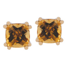 New 1.58 CTW Cushion Cut Citrine Earrings