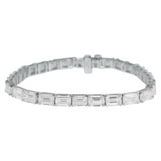 New 14.26 CTW Lab-Grown Emerald Cut Diamond Tennis Bracelet