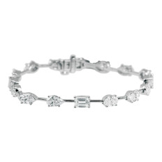 New 6.93 CTW Lab-Grown Multi-Cut Diamond Tennis Bracelet