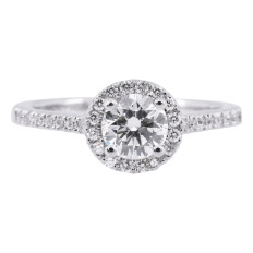 Vintage 0.85 CTW Diamond Halo Engagement Ring