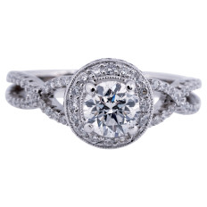 Vintage 1.52 CTW Diamond Halo Engagement Ring