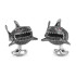 New Deakin & Francis Black Spinel Shark Cufflinks