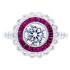 New Beverley K 0.89 CTW Diamond & Ruby Halo Engagement Ring 