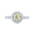 New Madison L 1.03 CTW Yellow & White Diamond Halo Engagement Ring 