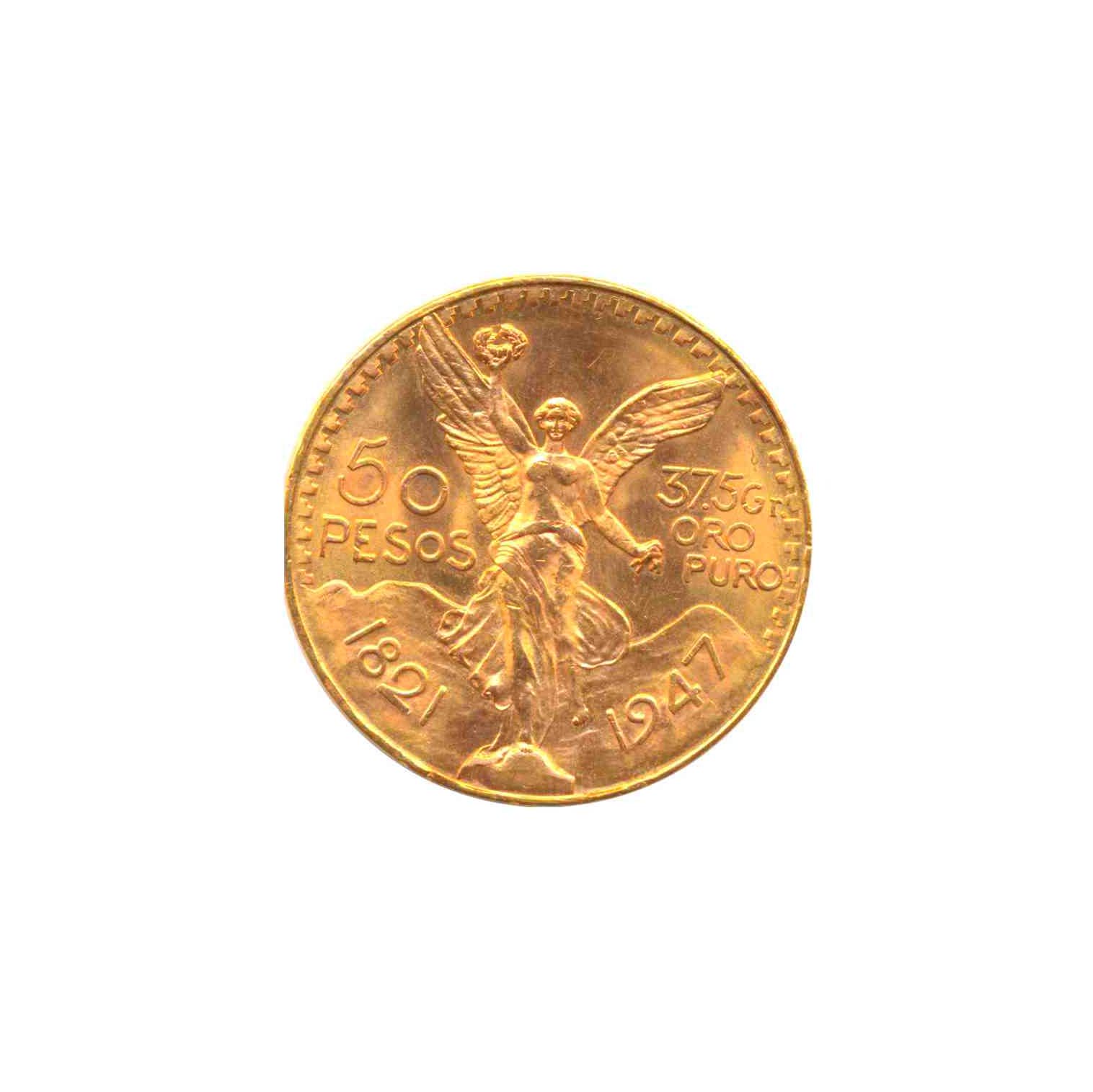 Mexican gold coin.