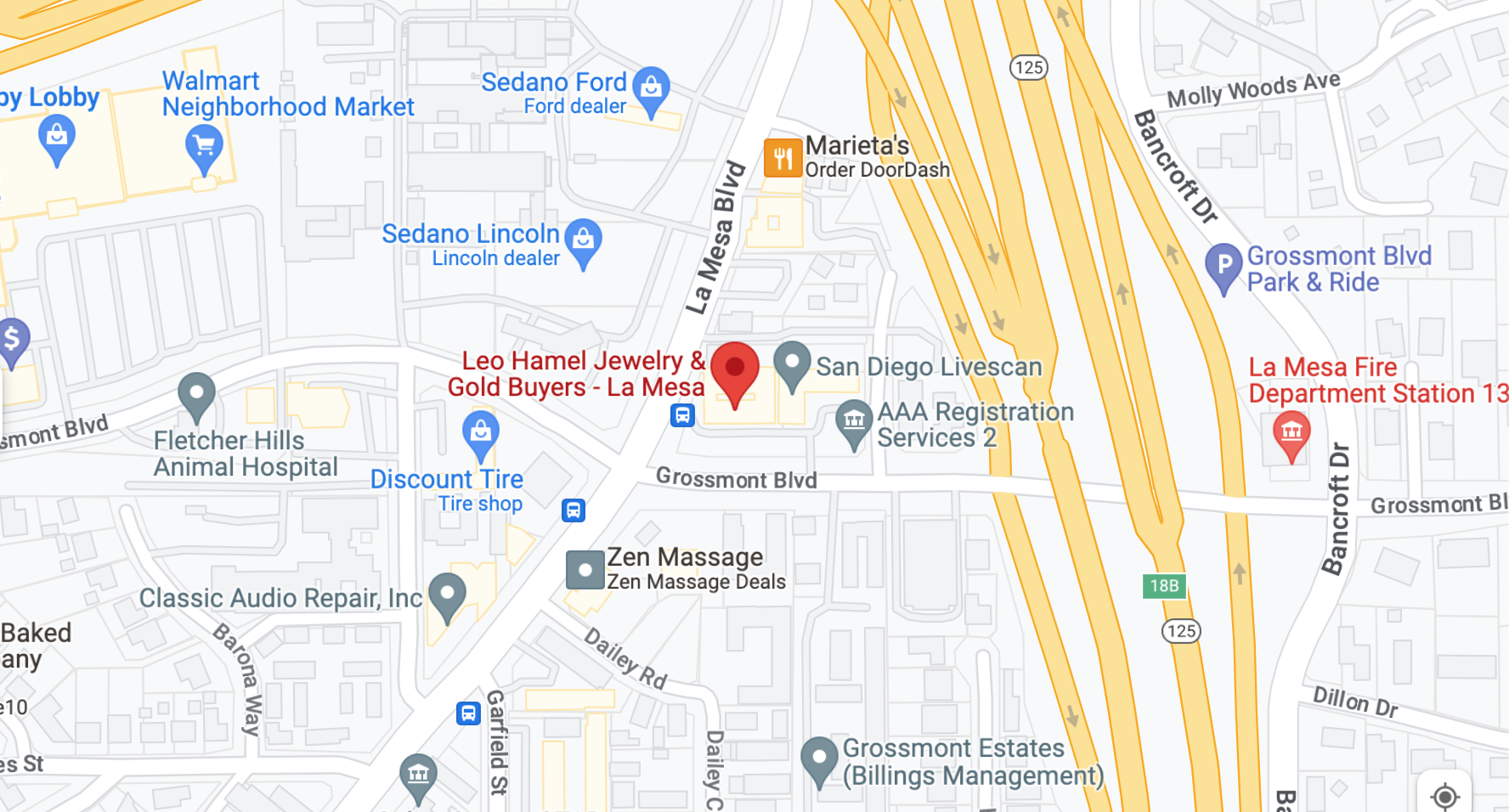 Leo Hamel Jewelry & Gold Buyers - La Mesa Location  On Google Map, This Link will Open In New Window Tab