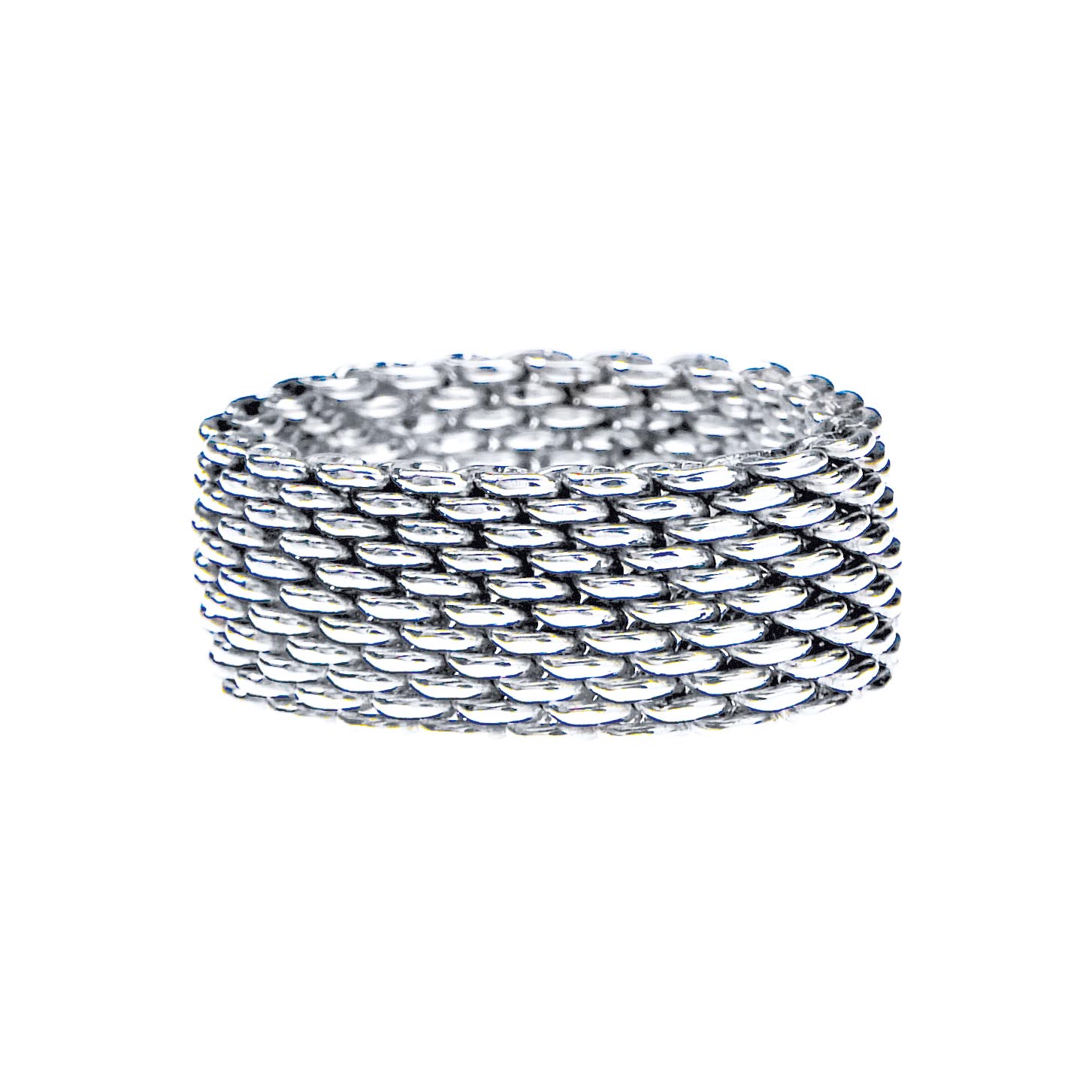 Vintage John Hardy silver mesh chain link ring.