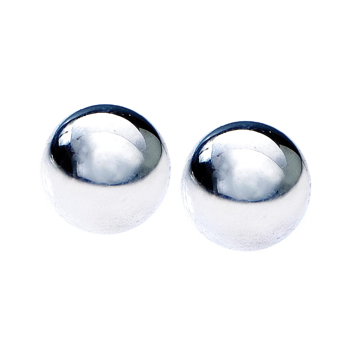 Silver ball stud earrings.