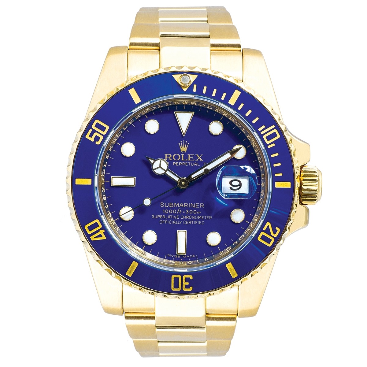 blue dial watch.