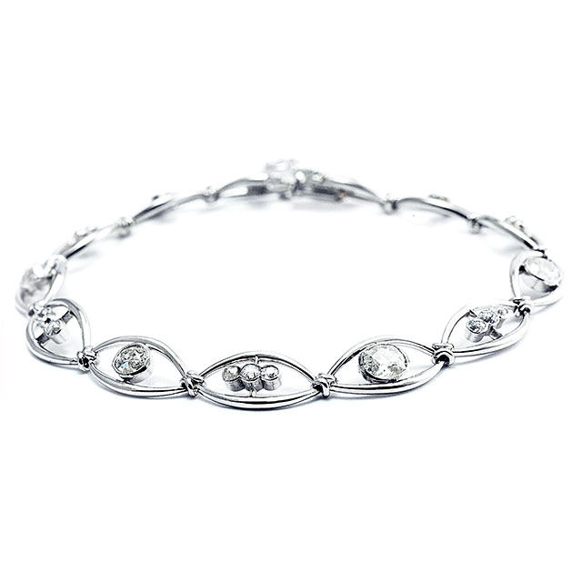 Channel set diamond eternity band.