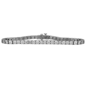 white gold tennis bracelet set with round brilliant diamonds