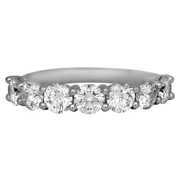 white gold 7-stone ring set with round diamonds