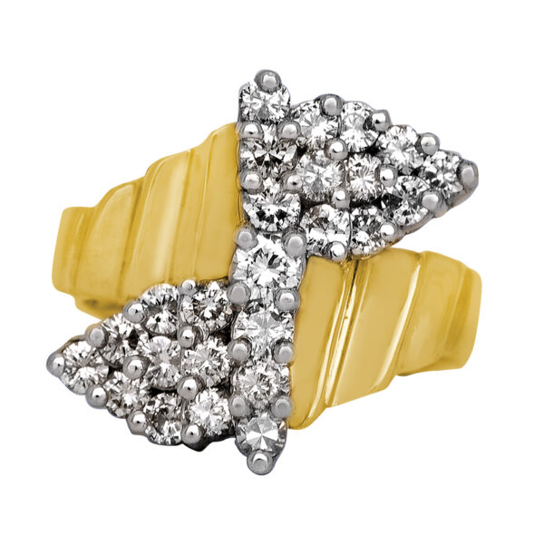Vintage 0.83 Carats Diamond Triangles Ring