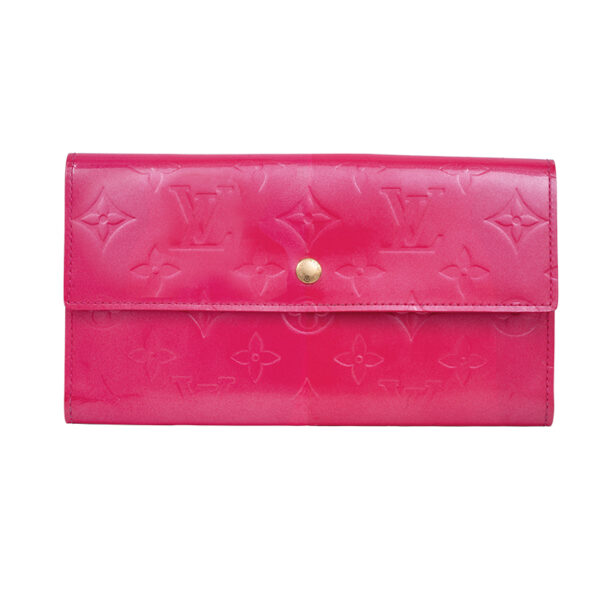 hot pink leather louis vuitton rectangular wallet