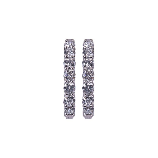 New 6.00 CTW Lab-Grown Diamond Inside Out Hoop Earrings