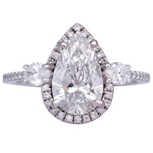 New 3.14 Carats Lab-Grown Diamond Halo Engagement Ring