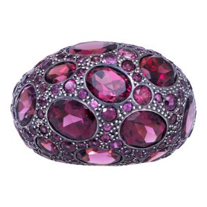 Vintage Pomellato 12.00 Carats Rhodolite Garnet Tabou Bombe Ring
