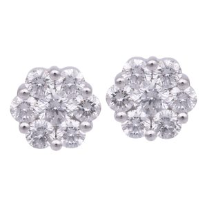 Vintage 0.59 CTW Diamond Cluster Earrings
