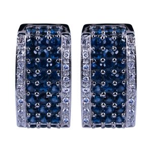 Vintage 3.25 CTW Diamond & Sapphire Earrings