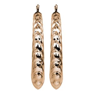 Vintage 14K Gold Grooved Hoop Earrings
