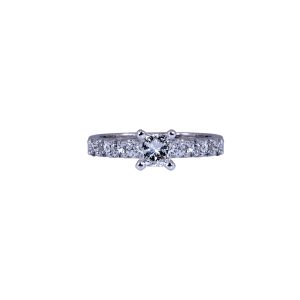 Vintage 0.96 CTW Princess Cut Diamond Engagement Ring