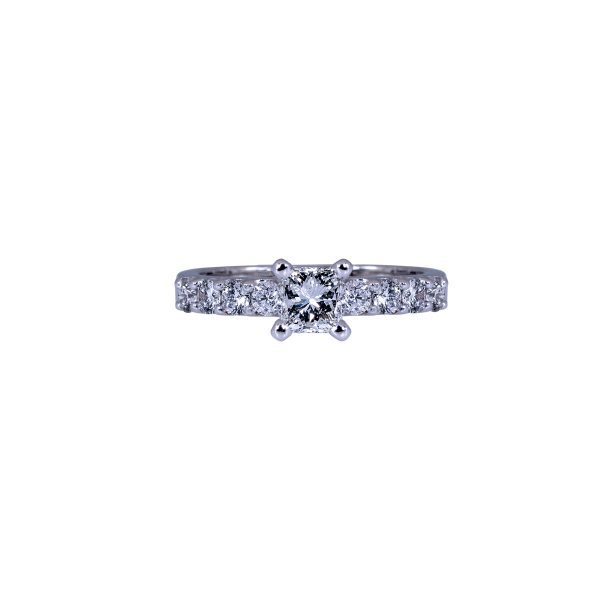 Vintage 0.96 CTW Princess Cut Diamond Engagement Ring