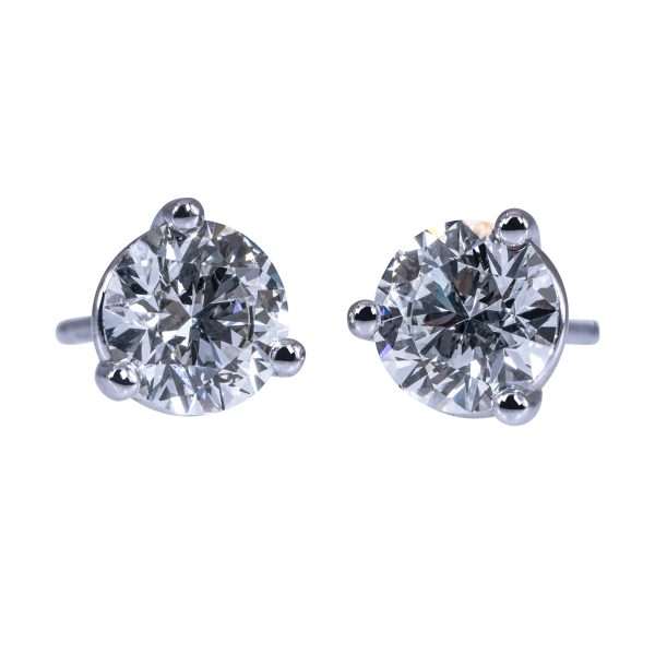 Vintage Hearts On Fire 1.835 Carats Diamond Stud Earrings