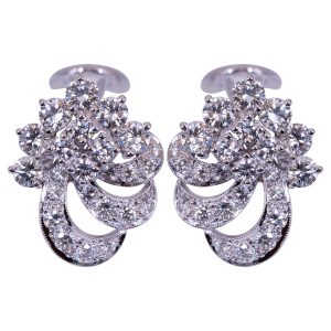 Vintage 2.60 CTW Diamond Freeform Earrings