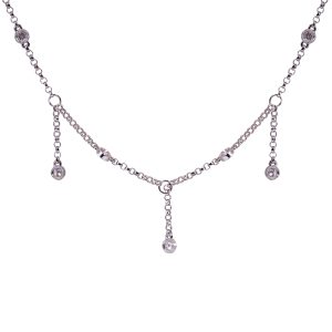 Vintage 0.71 CTW Diamond Drop Station 22" Necklace