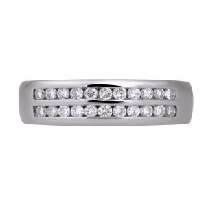 Vintage 0.45 Carats Diamond Two Row Band