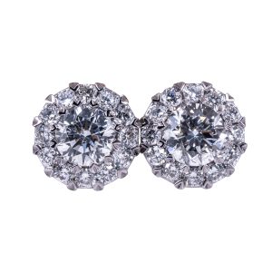 New 1.02 Carats Lab-Grown Diamond Halo Earrings