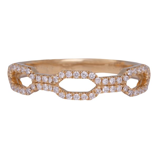 New 0.26 Carats Diamond Open Station Band