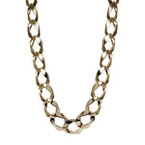 Vintage 14K Yellow Gold Flat Curb Link Necklace