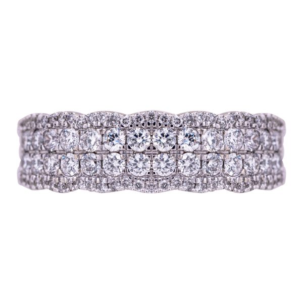Vintage 1.25 Carats Diamond Four Row Band