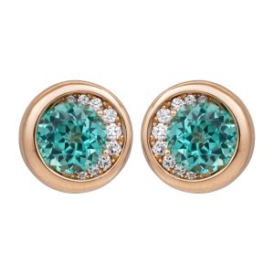 New Chatham 3.58 Carats Lab-Grown Chrysoberyl & Diamond Earrings