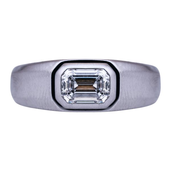 New Men's 1.50 Carat Lab-Grown Emerald Cut Diamond Wedding Band