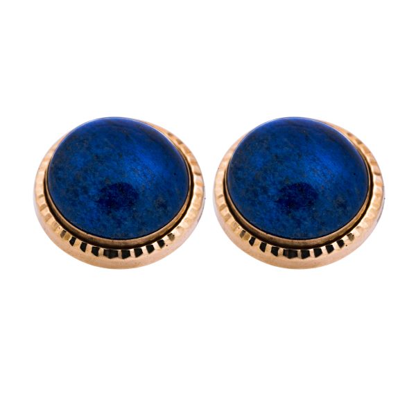 Vintage Cabochon Lapis Lazuli Earrings
