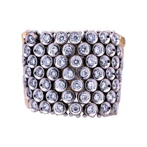 Vintage 1.68 Carats Diamond Wide Mesh Ring